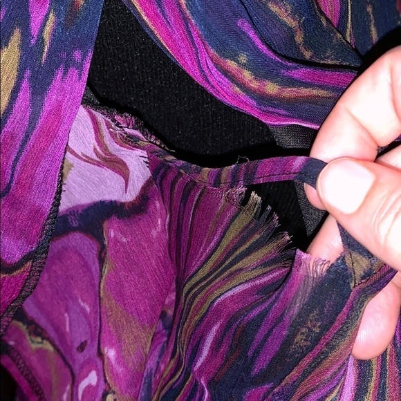 Purple graphic print dolman sleeve top size large - Picture 5 of 6
